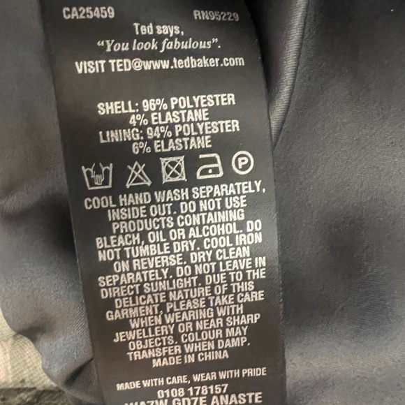 Ted Baker gray multicolor fitted midi dress size 00 Anaste Mirror Minerals Print - Picture 10 of 12